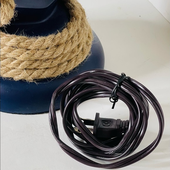 Table Lamp Blue Anchor Plug Lamp with Rope Nautical Beach Coastal Style - Picture 4 of 11